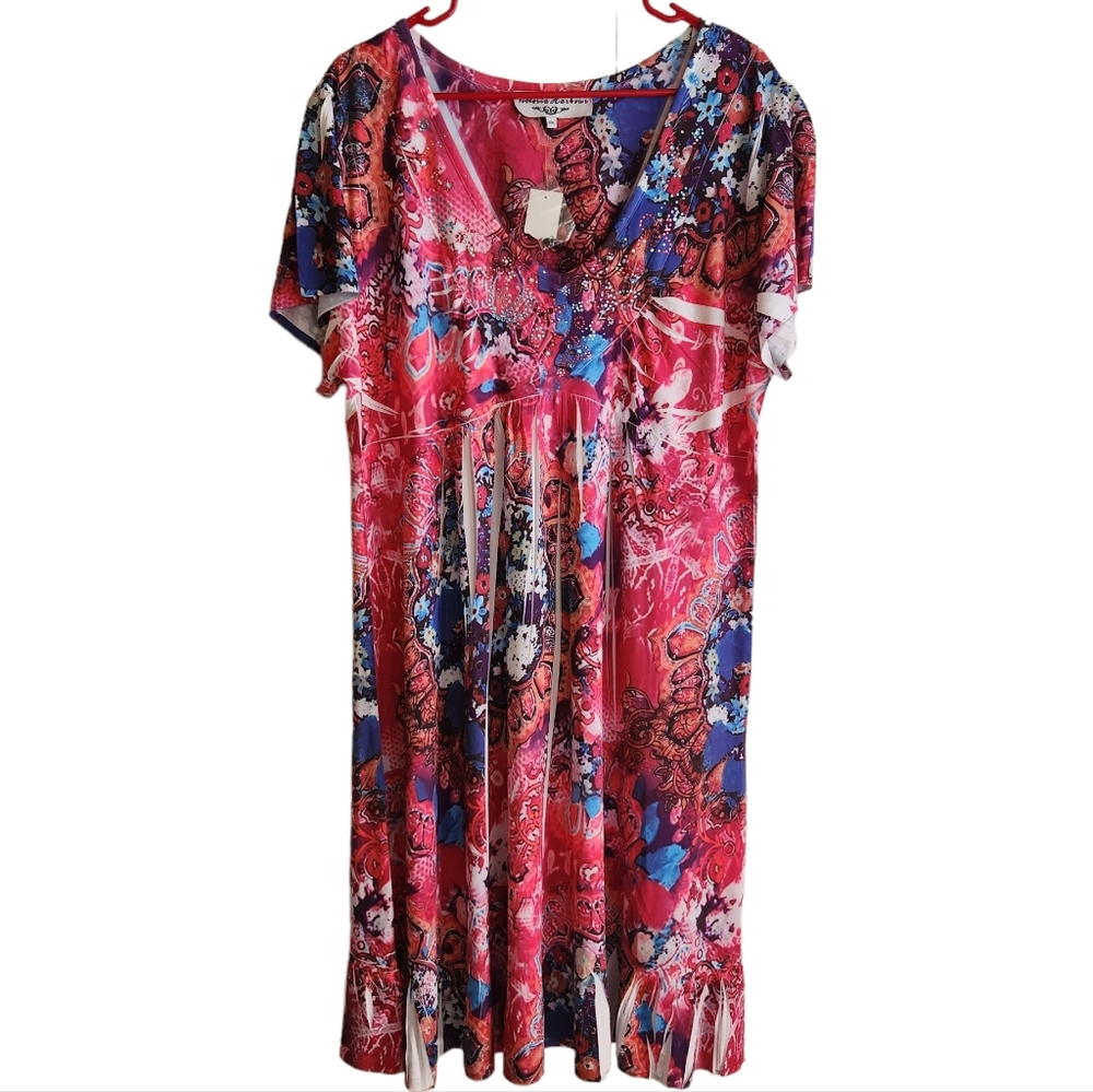 Cruisewear Princess Cruises Victoria Harbour Burnout Rhinestone Dress Pink